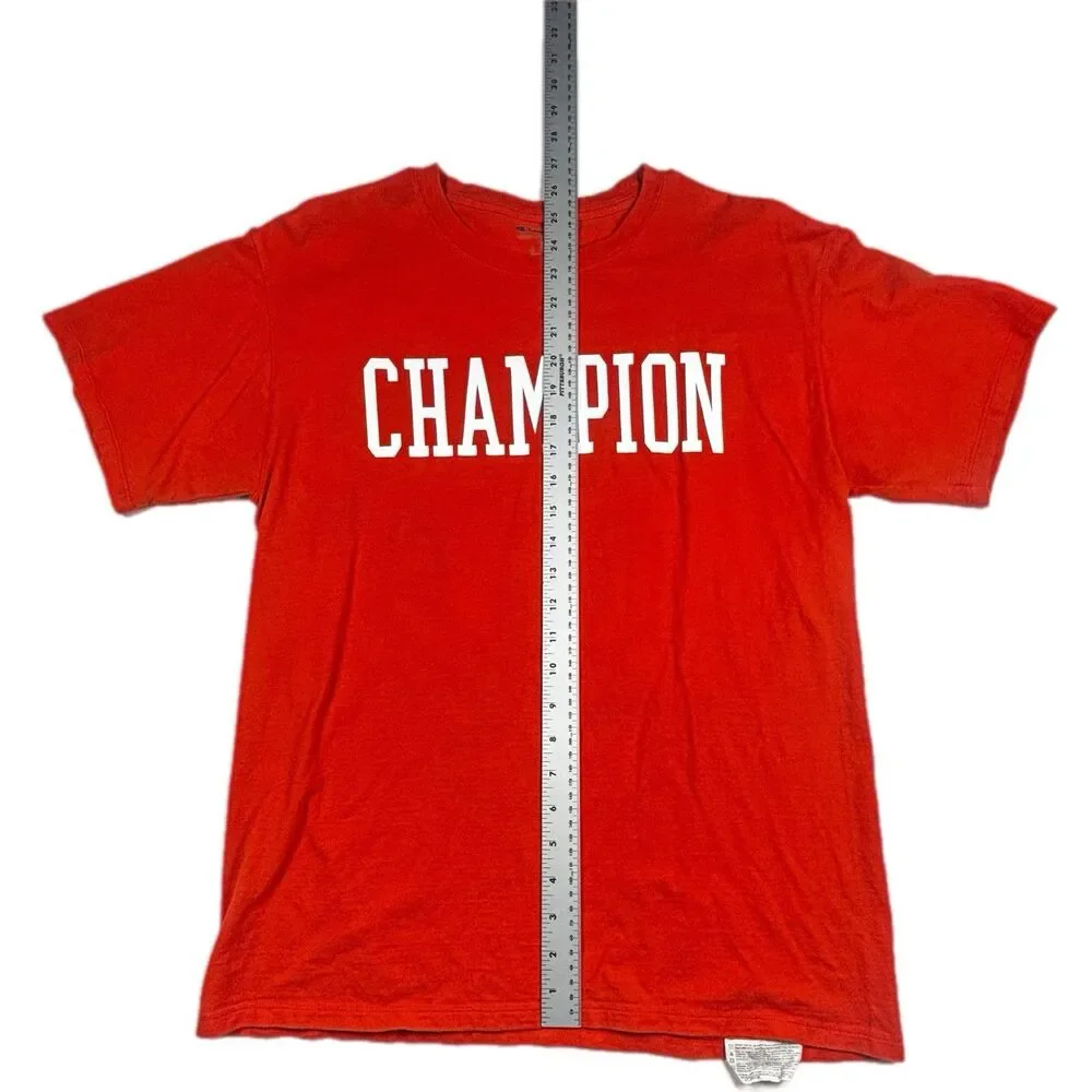 Champion Shirt Orange White Spell Out Adult Unisex Size Medium - Picture 4 of 8